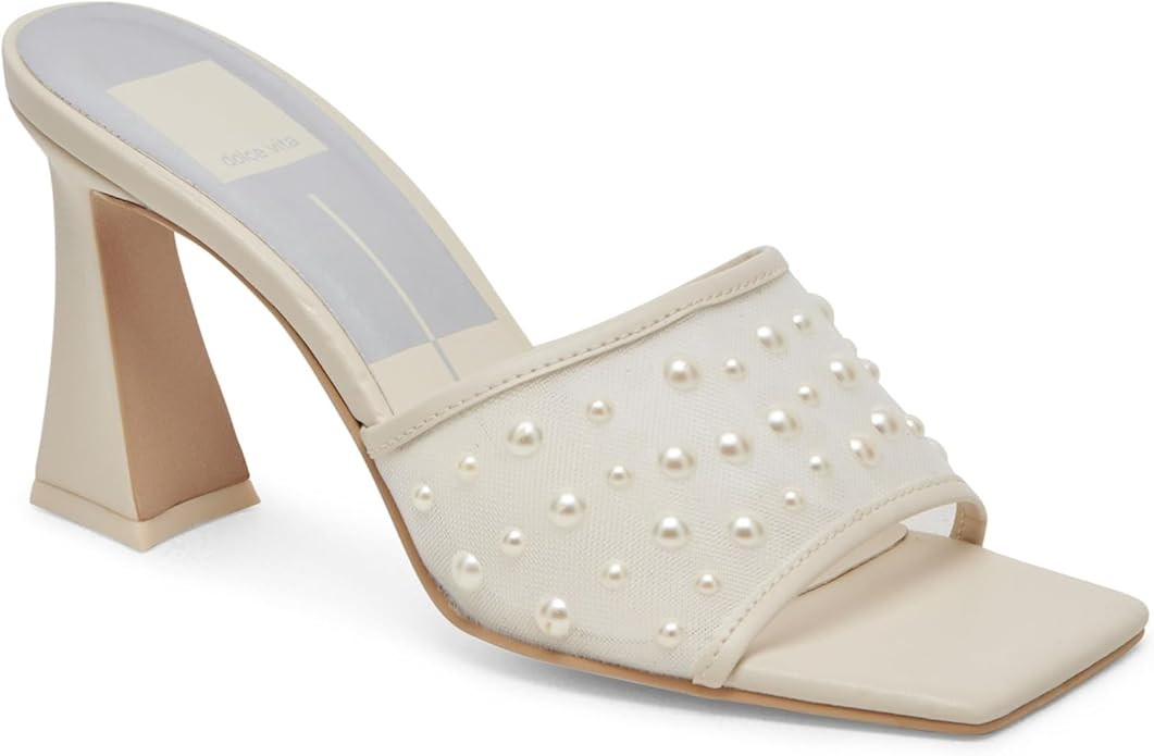 Dolce Vita Women's Narda Pearl-104 Heeled Sandal, Ivory Mesh, 9.5 | Amazon (US)
