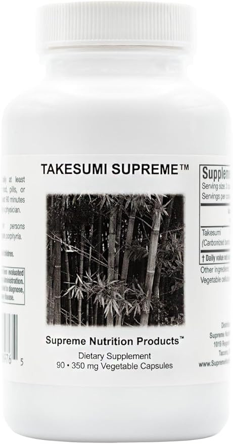 Supreme Nutrition Takesumi Supreme, 90 Pure Activated Bamboo Charcoal Vegetarian Capsules | Amazon (US)