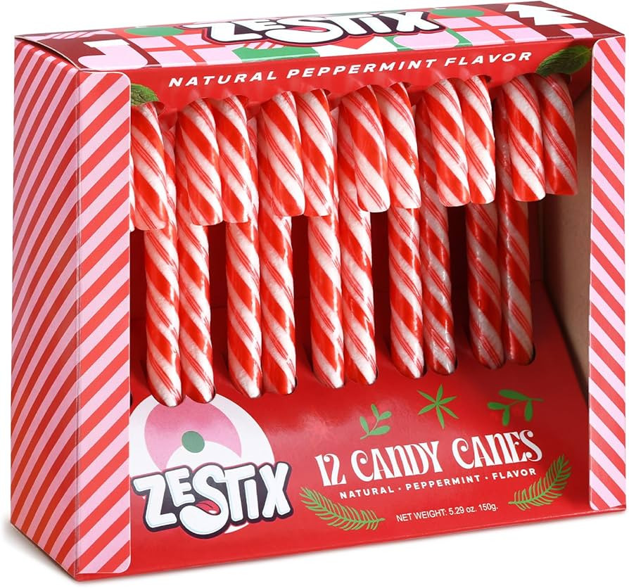Candy Canes – Peppermint Holiday Candy, Individually Wrapped, 12 Count Christmas Treats & Stock... | Amazon (US)