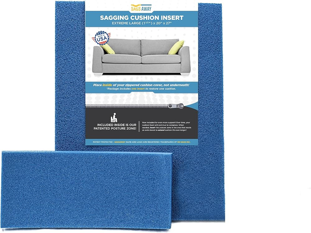 SagsAway Regular 1.5in Thick Cushion Insert and .5in Posture Zone for Support of 1 Saggy Seat. Mi... | Amazon (US)