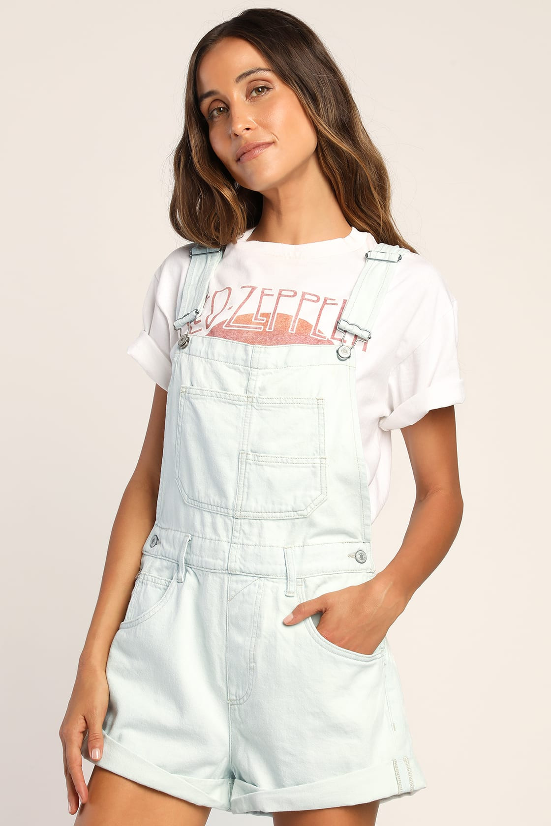 Ziggy Light Wash Denim Shortalls | Lulus (US)