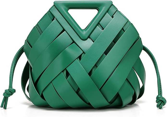 Vegan Leather Clutch Purses for Women Woven Small Crossbody Shoulder Bag Cute Top Handle Handbags... | Amazon (US)