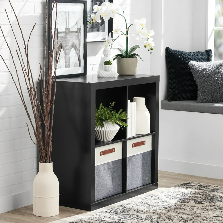 Better Homes & Gardens 4-Cube Storage Organizer, Solid Black - Walmart.com | Walmart (US)