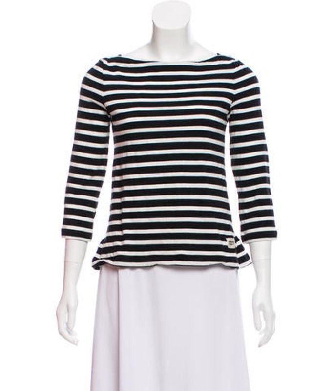 Kate Spade Broome Street Striped Long Sleeve Top Black Kate Spade Broome Street Striped Long Sleeve Top | The RealReal