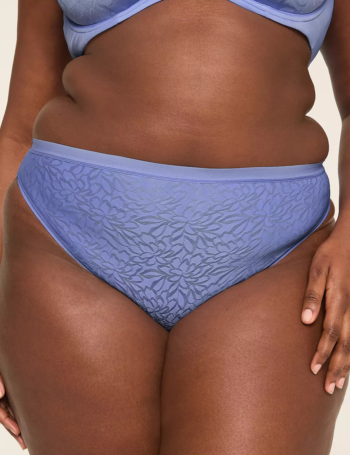 No-Show French Cut Brief Panty With Textured Lace | Lane Bryant (US)