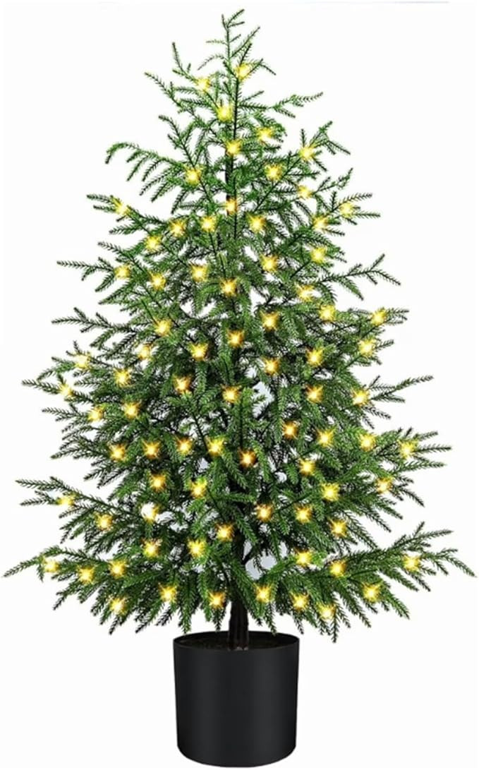 Artificial Cedar Topiary Trees, Christmas Trees with Lights, Outdoor Christmas Decorations of Hom... | Amazon (US)