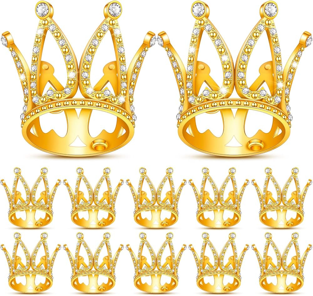 12 Pieces Crown Cake Topper Mini Baby Crown Tiny Queen Crown Small Princess Headpiece Cake Decora... | Amazon (US)
