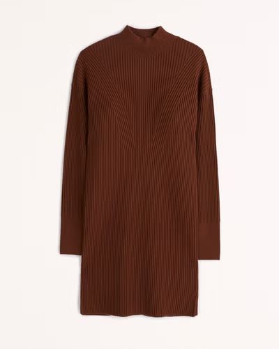 Women's Long-Sleeve Mockneck Mini Sweater Dress | Women's New Arrivals | Abercrombie.com | Abercrombie & Fitch (US)