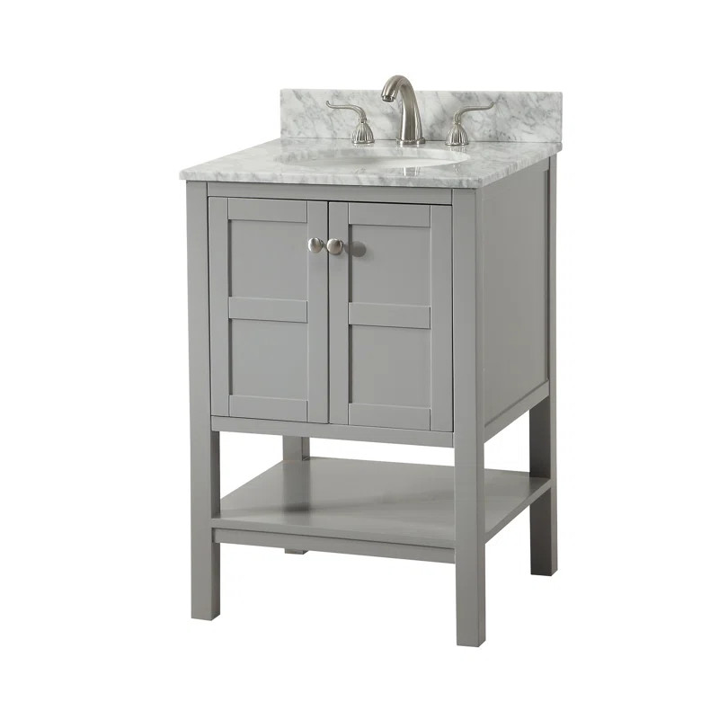 Waithman 24'' Single Bathroom Vanity with Marble Top | Wayfair North America