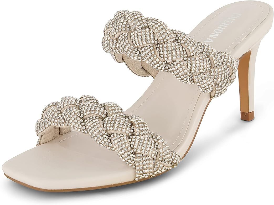 CUSHIONAIRE Women's Party braided rhinestone dress sandal +Memory Foam, Wide Widths Available | Amazon (US)
