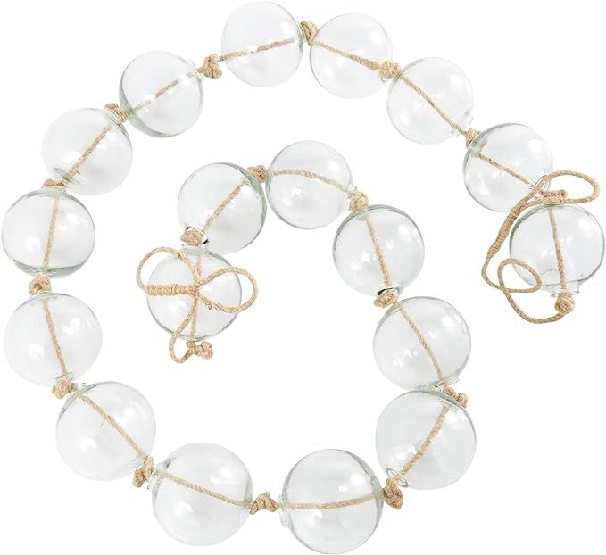 Deco 79 Glass Handmade Round Extra Long Frosted Orb Beaded Garland with Tassel with Knotted Jute ... | Amazon (US)