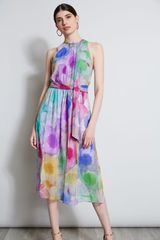 Pigment Floral Silk Chiffon Halter Dress | Elie Tahari