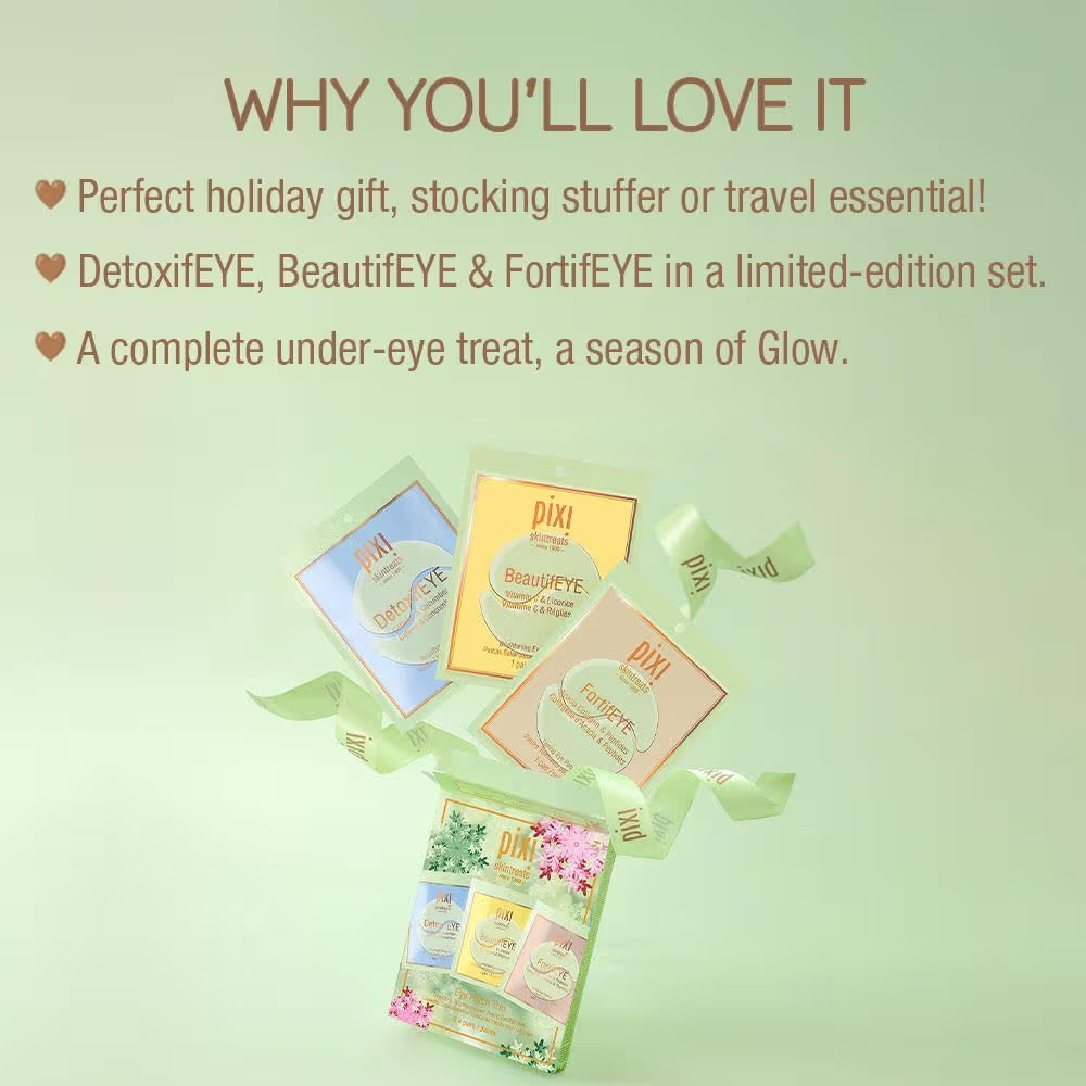 Pixi Beauty Holiday Eye Patch Trio | 3 Single Use Eye Patches for Depuffing, Hydrating & Toning U... | Amazon (US)