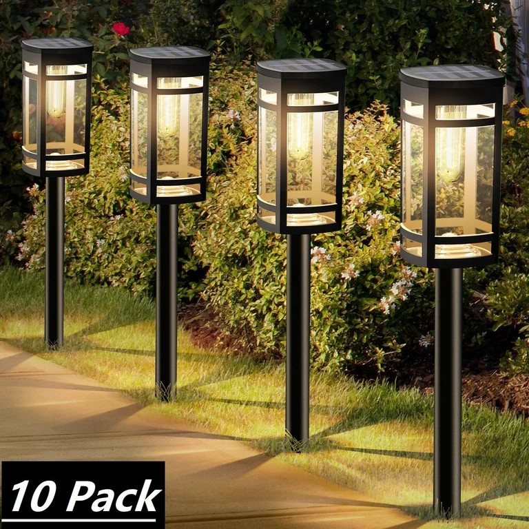 10 Pack Solar Lights Outdoor Waterproof for Garden Pathway Walkway Yard Lawn Decorative Landscape... | Walmart (US)