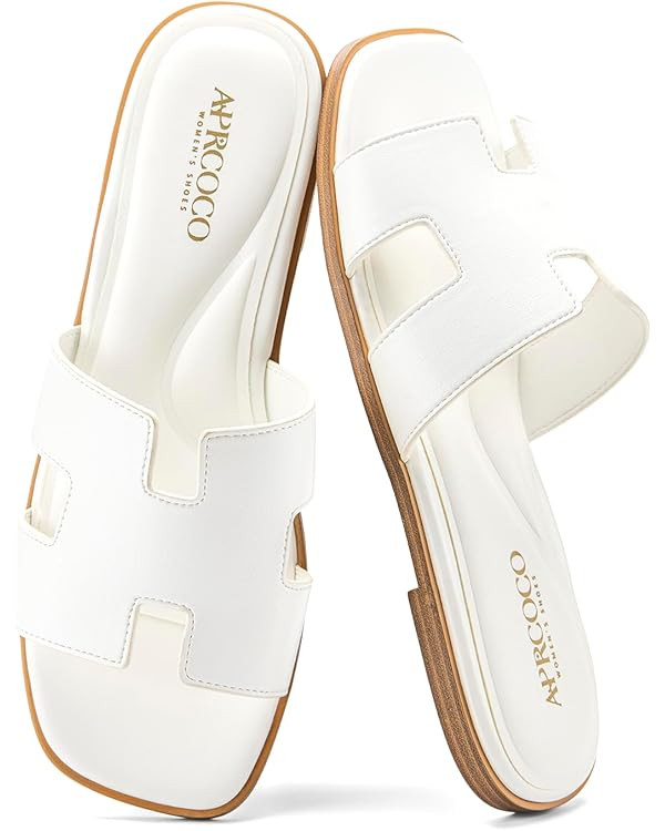Women's Flat Sandals Dressy Classic H-Band Flats Sandals Summer Beach Vacations Slide Sandals | Amazon (US)