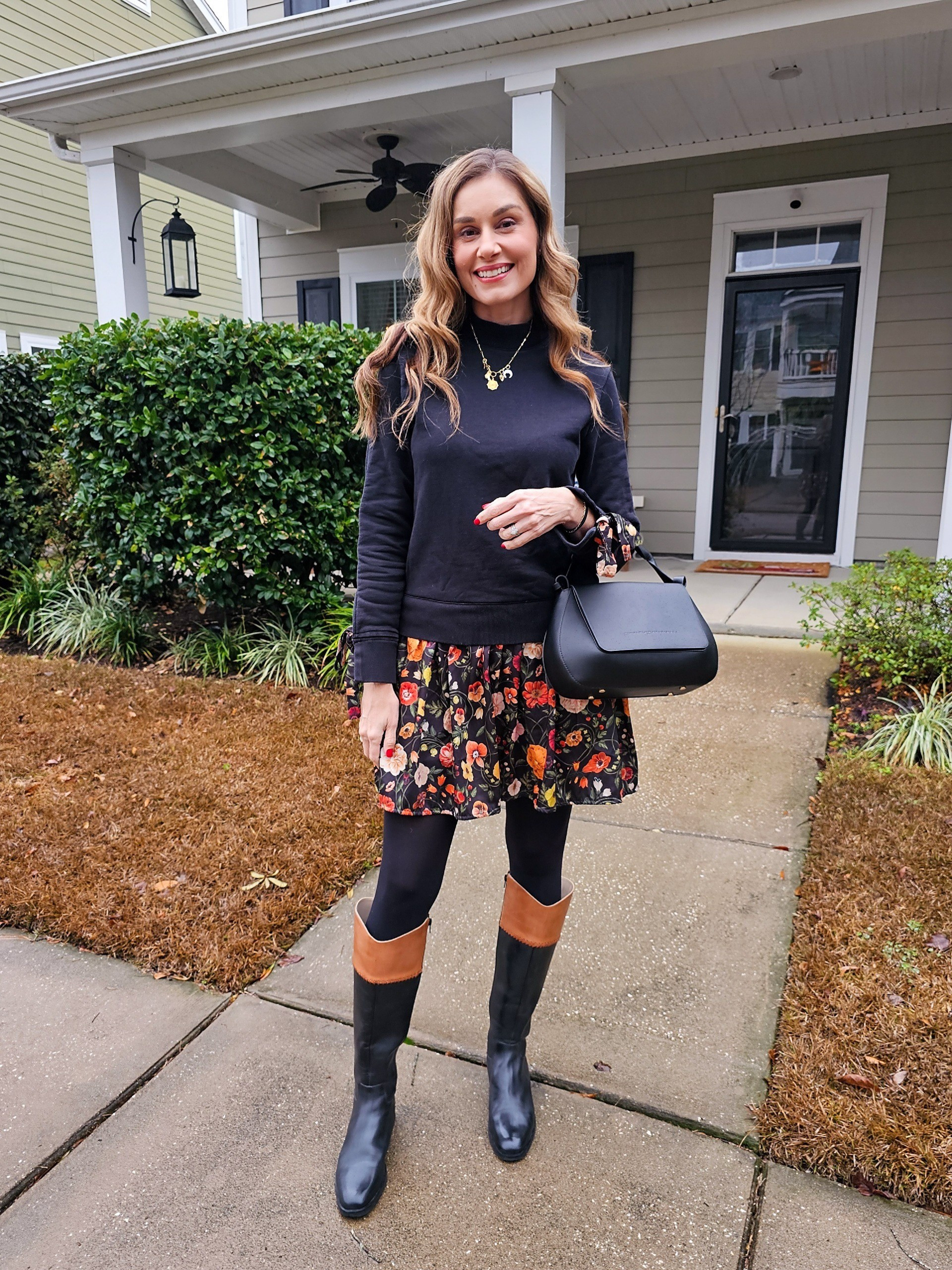 One of those outfits that just works 🖤Rented the dress, styled it with my favorite boots from @jackrogersusa — and yes, they’re on sale right now 👀If you want to try renting too, RTRXRSZMIDT50 gets you 50% off your first month.Cheers ✨️#gifted#RTRPartner 

#LTKootd #LTKSaleAlert