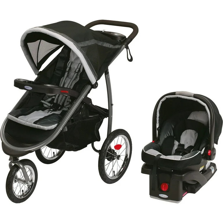 Graco FastAction Fold Jogger Click Connect Travel System Jogging Stroller, Gotham - Walmart.com | Walmart (US)