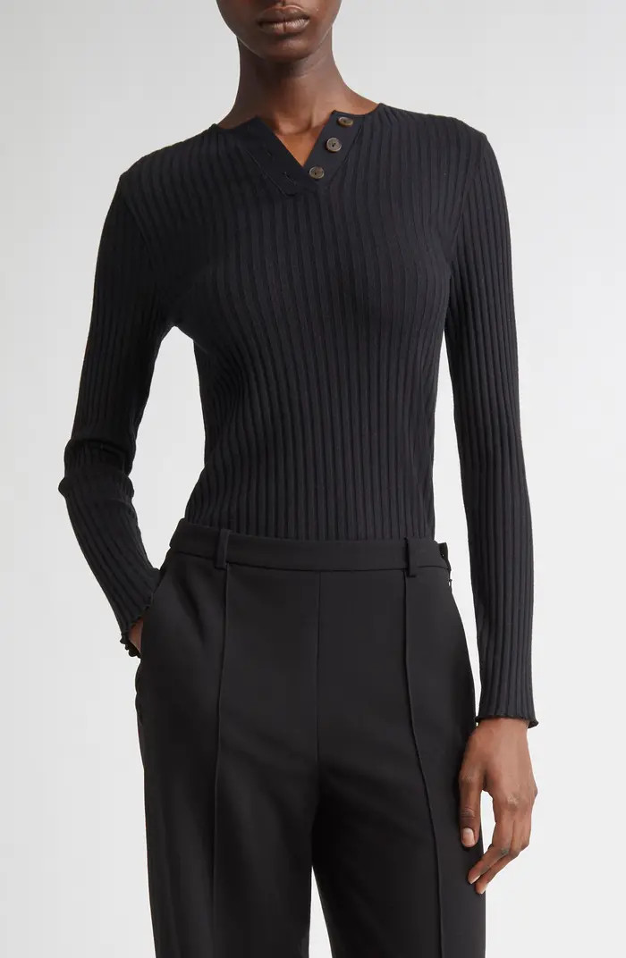 Vince Long Sleeve Rib Henley | Nordstrom | Nordstrom
