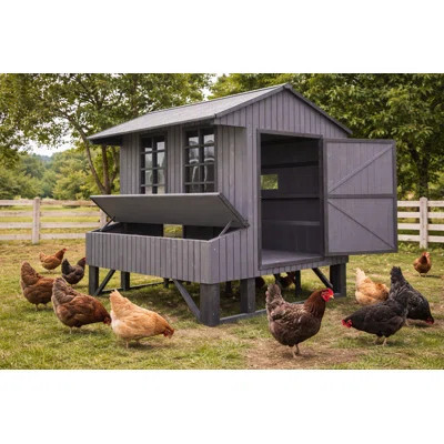24 Square Feet Chicken Coop with Nesting Box For Up To 10 Chickens | Wayfair North America