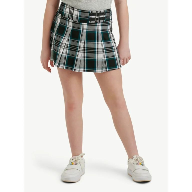 Justice Girls Pleated Plaid Skirt, Sizes XS-XLP | Walmart (US)