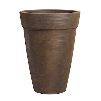 allen + roth 15.79-in x 21.17-in Rust Resin Planter | Lowe's