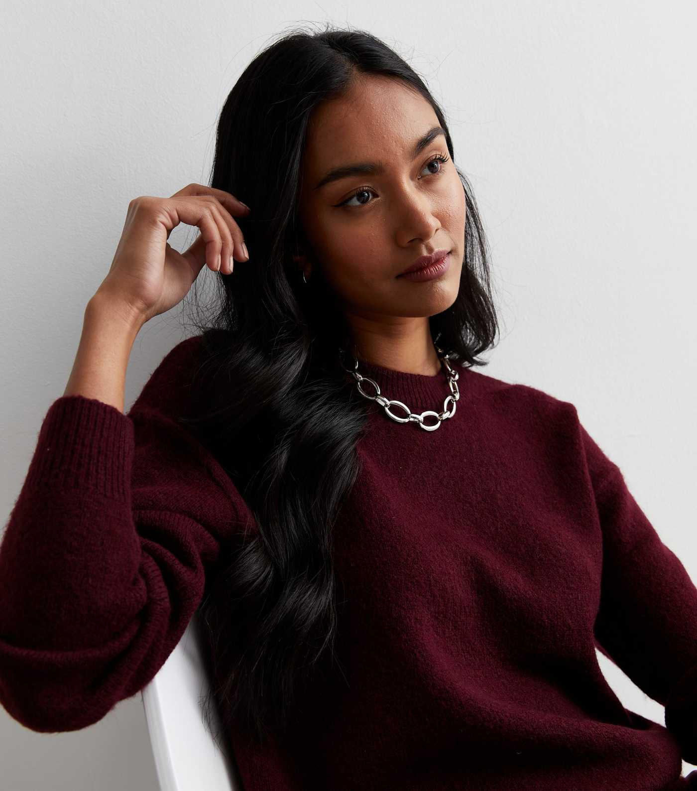 Burgundy Knit Crew Neck Jumper
						
						Add to Saved Items
						Remove from Saved Items | New Look (UK)