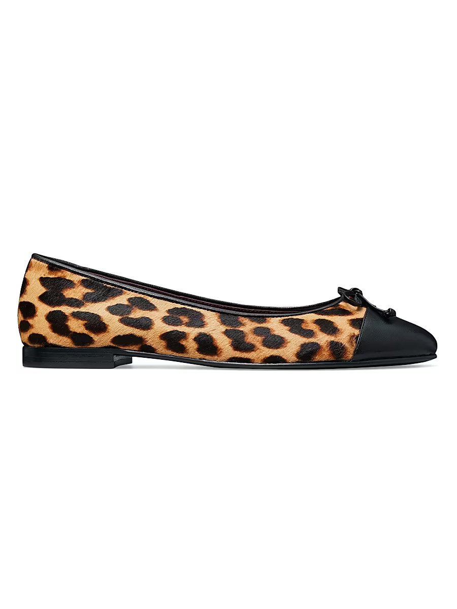 Women's Leather Cap-Toe Ballet Flats - Classic Leopard - Size 10.5 | Saks Fifth Avenue