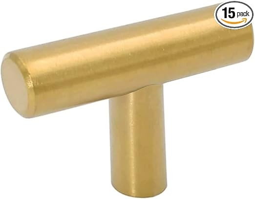 15Pack goldenwarm Gold Cabinet Knobs and Pulls Brushed Gold Dresser Drawer Knobs 2in Overall Leng... | Amazon (US)