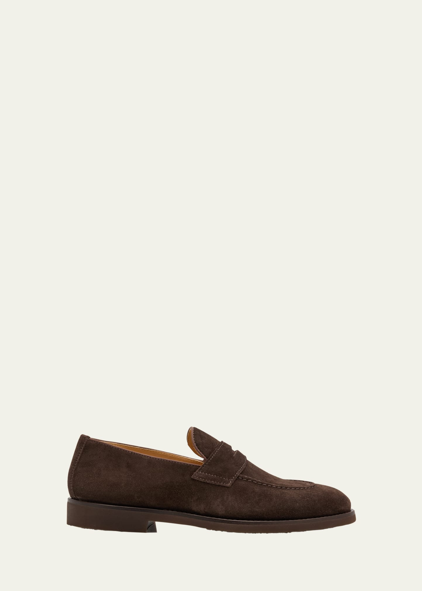 Brunello Cucinelli Men's Flex-Sole Suede Penny Loafers | Bergdorf Goodman