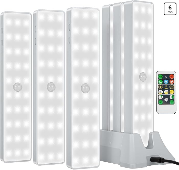 with Charge Stand, 6 Pack 30LEDs 8'' Rechargeable Closet Lights, Dimmable, Magnetic, for Kitchen ... | Amazon (US)