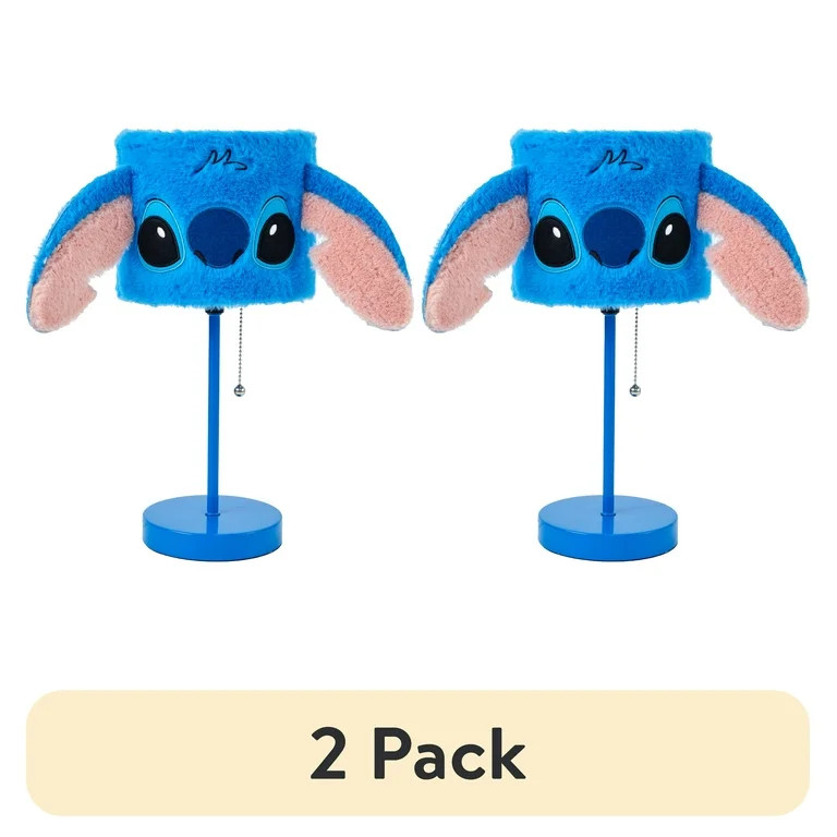 (2 pack) Lilo & Stitch 15" Power Outlet Table Lamp with Blue Shade | Walmart (US)