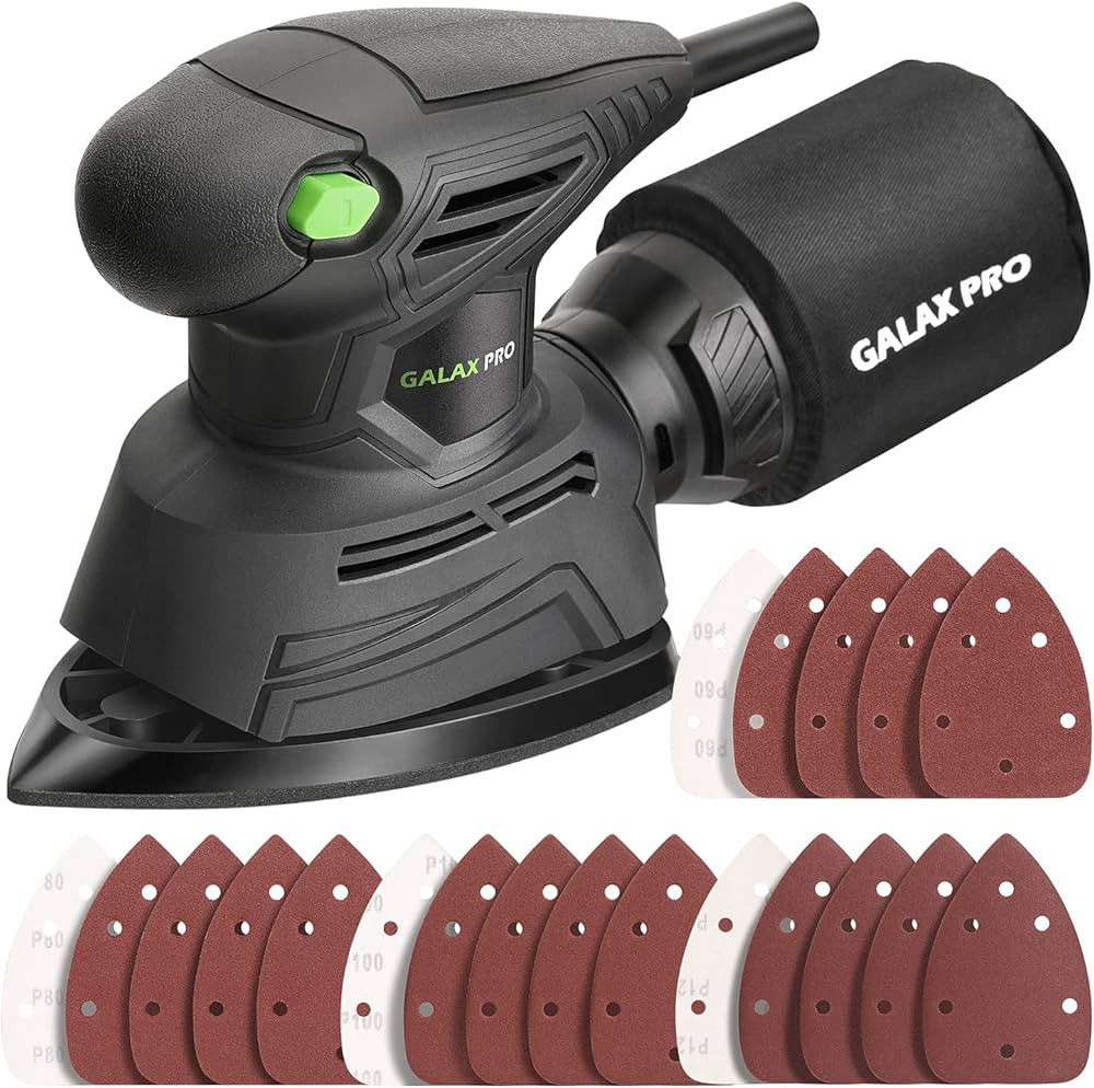 GALAX PRO Detail Sander, 1.1A Powerful Motor, 14000 OPM Compact Electric Sander with 16Pcs Sandpa... | Amazon (US)
