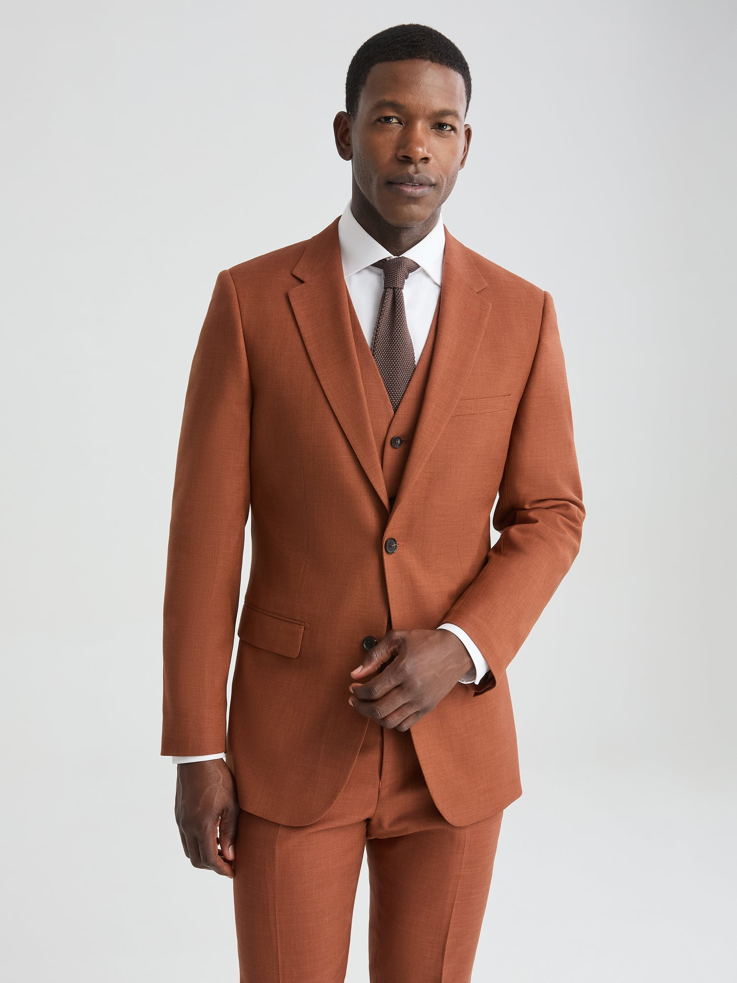 Men\u2019s Terracotta Linen-Look Suit | Orange Suit | Wedding Suit | SuitShop | SuitShop