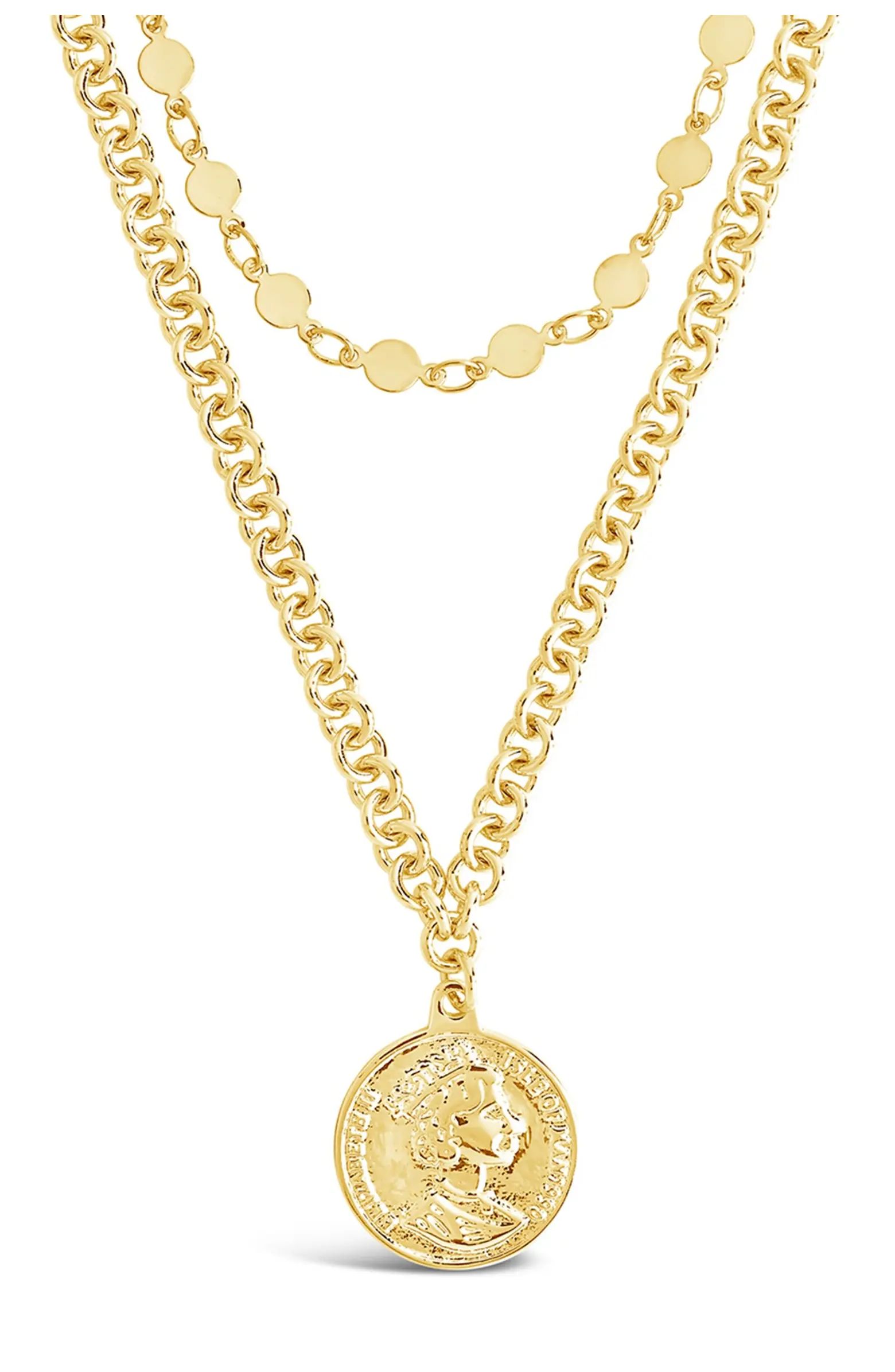 STERLING FOREVER 14K Gold Plated Coin Layered Necklace | Nordstromrack | Nordstrom Rack
