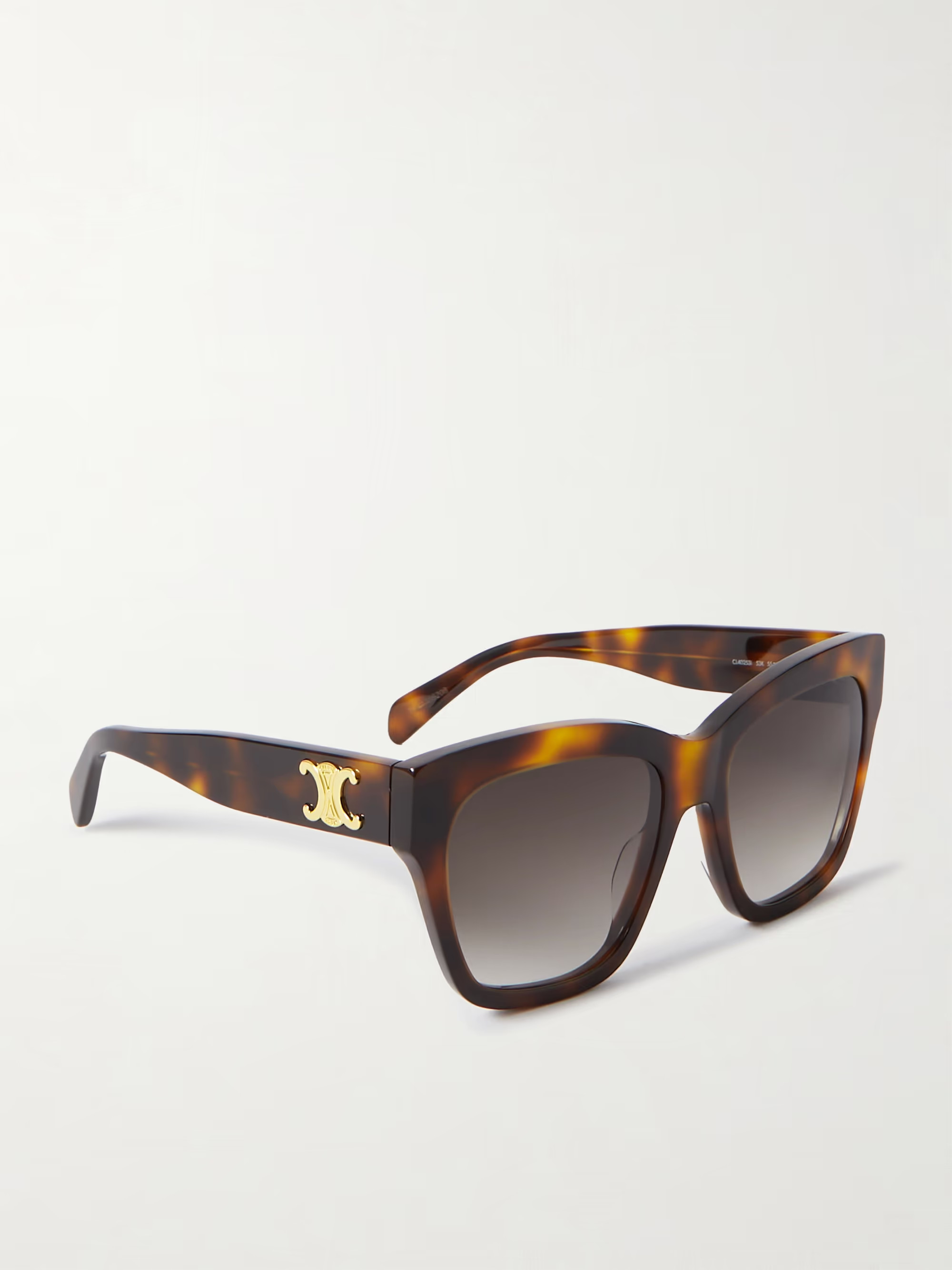CELINE EYEWEAR Triomphe square-frame tortoiseshell acetate sunglasses | NET-A-PORTER | NET-A-PORTER (US)