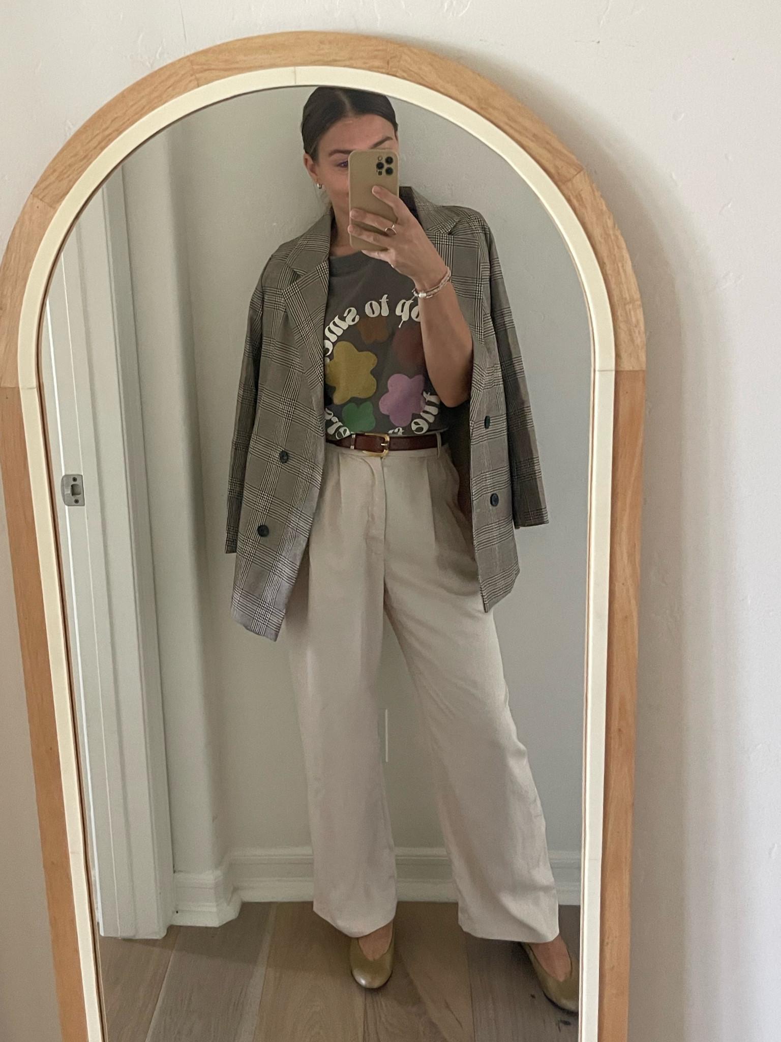 Graphic tee + plaid blazer + trouser look #falloutfit #blazeroutfit #sustainable 

#LTKstyletip #LTKxPrime #LTKxMadewell