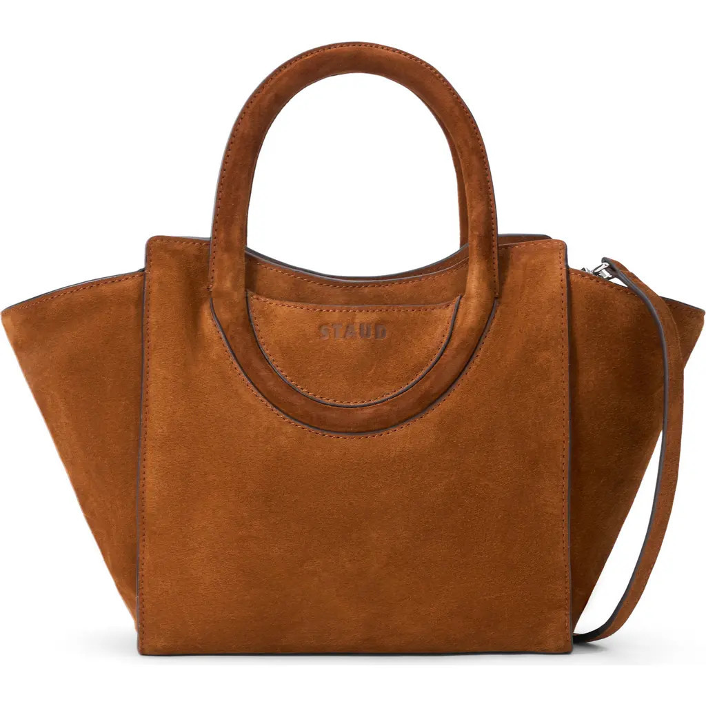 STAUD Mini Maude Suede Carryall in Tabac at Nordstrom | Nordstrom