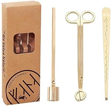 BEDOGO 3 in 1 Candle Accessory Set with Wick Trimmer, Wick Dipper, Candle Snuffer - Elegant Gift ... | Amazon (US)