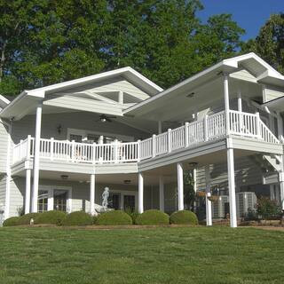 Naples 3 ft. H x 8 ft. W White Vinyl Railing Kit | The Home Depot