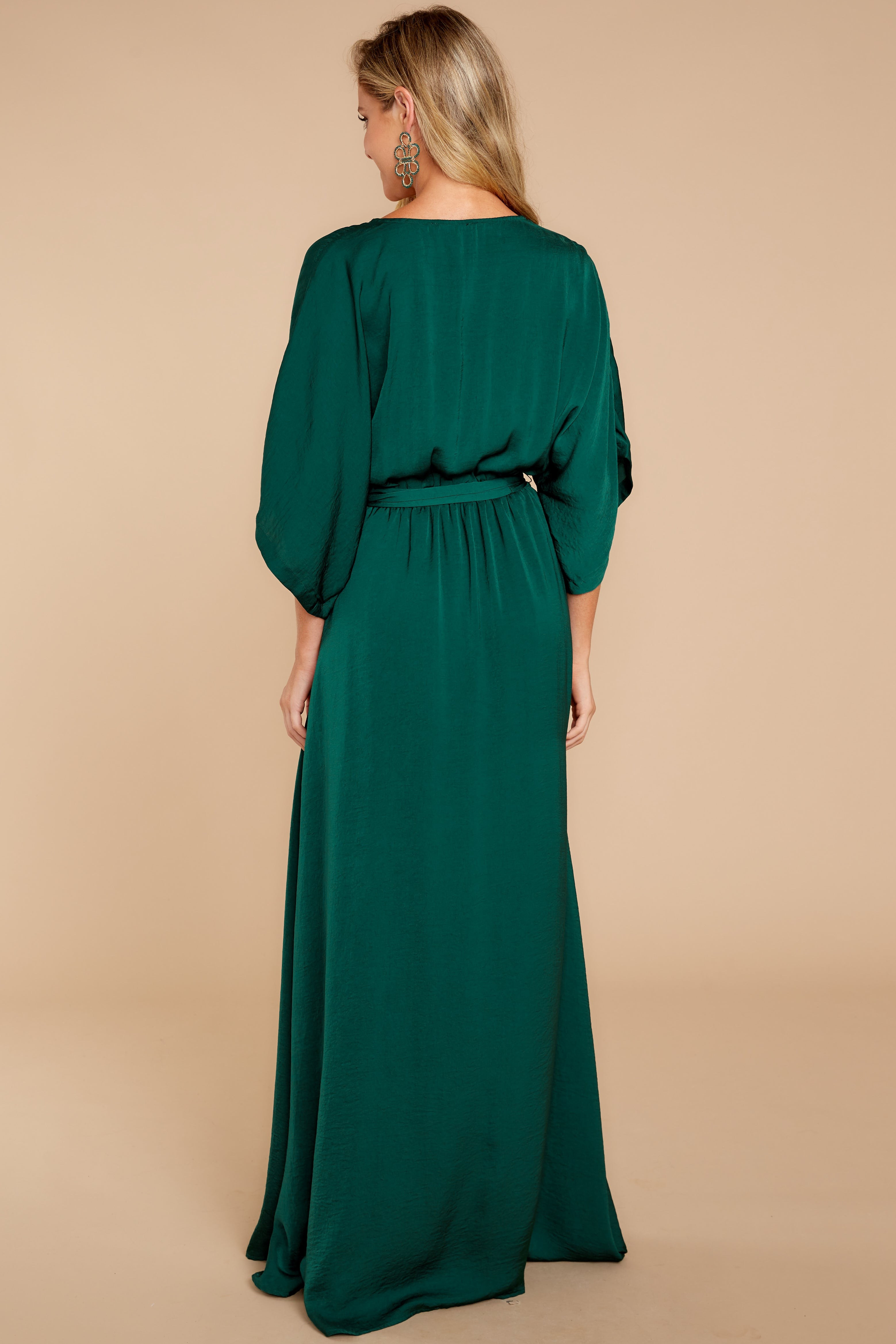 Can't Look Away Hunter Green Maxi Dress | Red Dress 