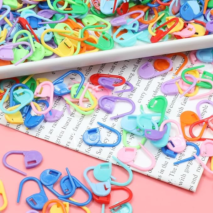1000 PCS Mix Color Needle Clip, Mini Knitting Crochet Locking Stitch, Plastic Marker Clasp, DIY W... | Amazon (US)