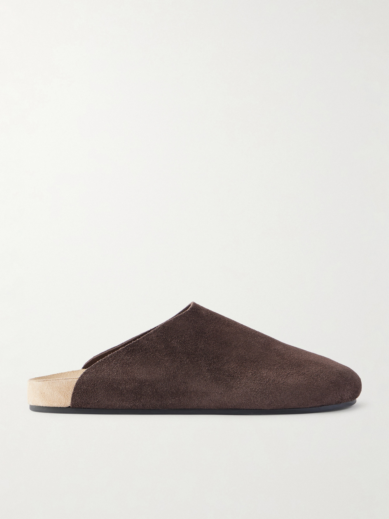 The Row - Hudson Suede Clogs - Brown | NET-A-PORTER (US)