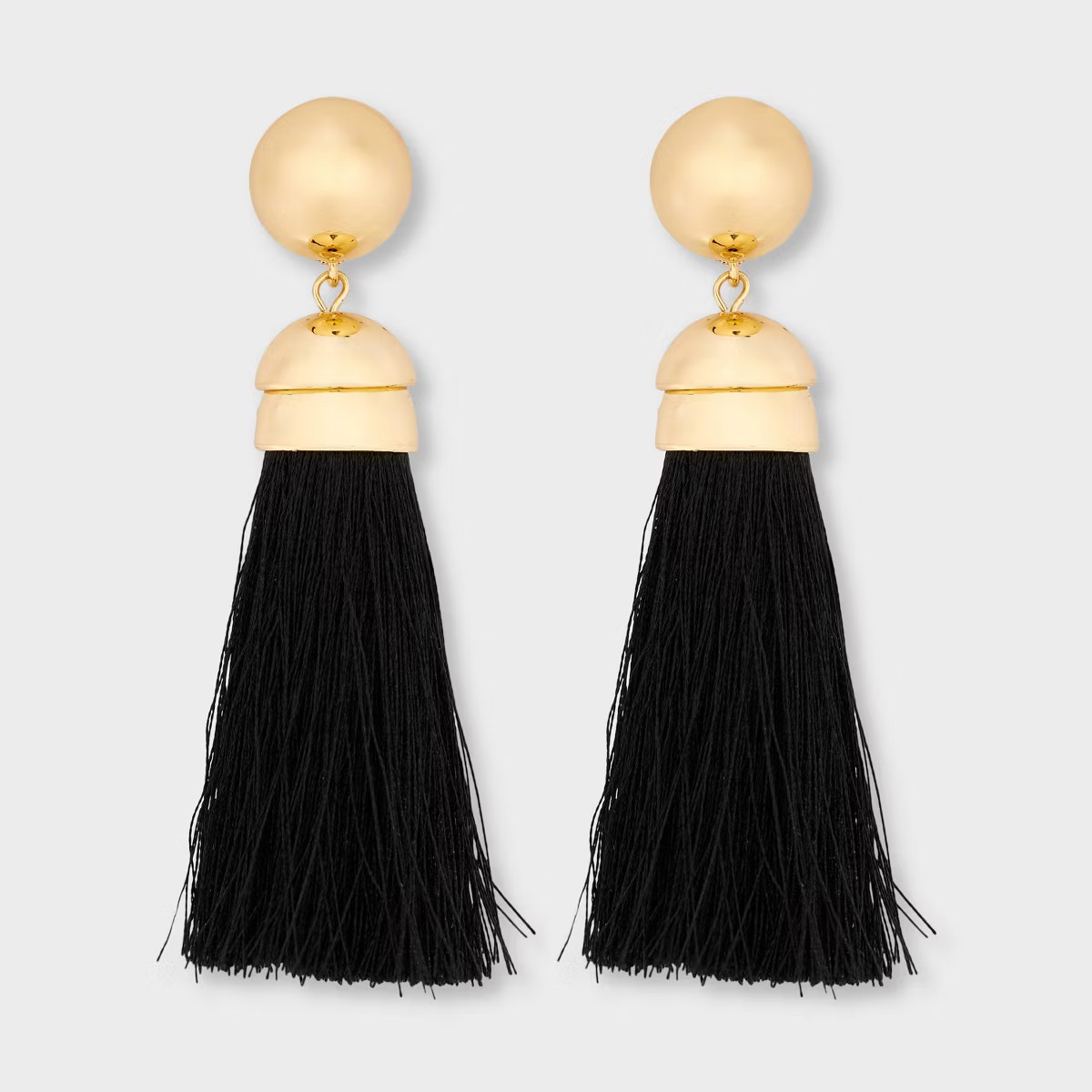 SUGARFIX by BaubleBar Threaded Fringe Statement Earrings - Black | Target