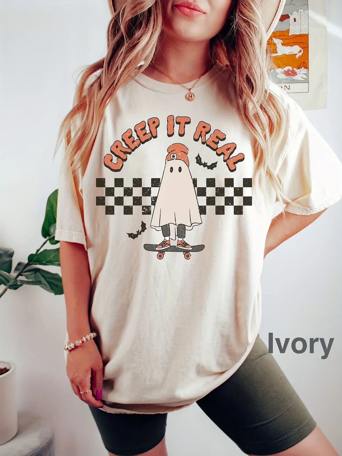 Halloween Ghost Print T-shirt, Casual Short Sleeve Crew Neck T-shirt For Spring & Summer, Women's... | Temu Affiliate Program