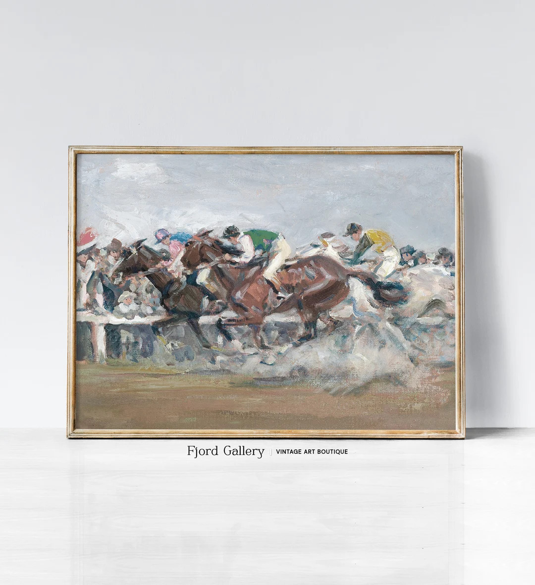 Vintage Racehorse Painting Living Room Printable Wall Art - Etsy | Etsy (US)