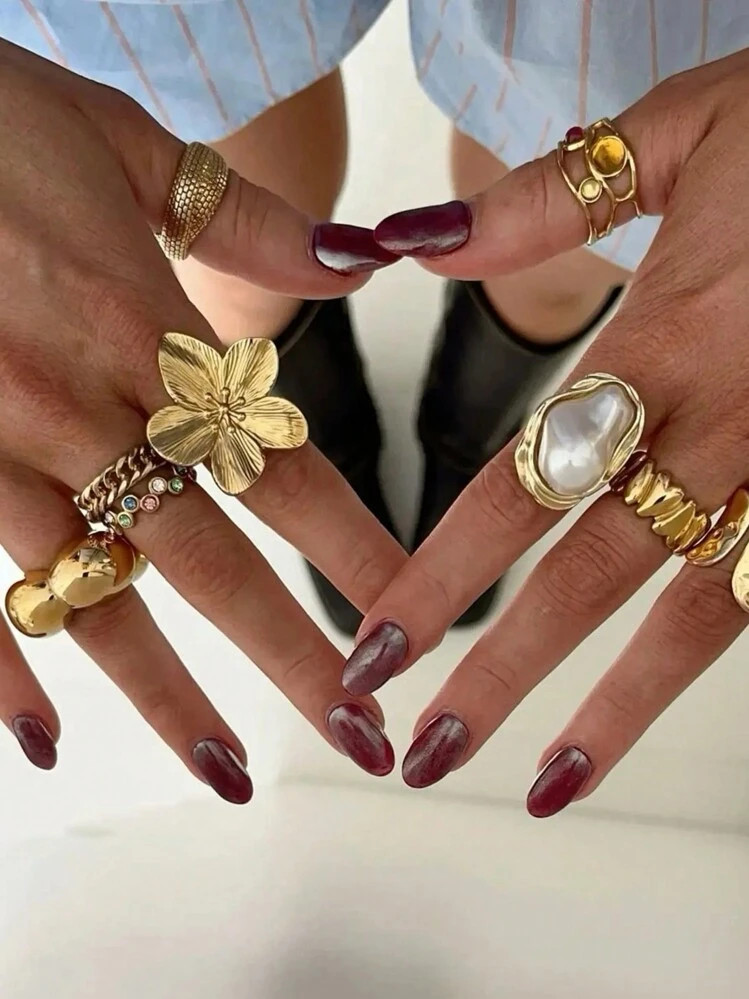 1Pc Uworld Fashion Faux Pearl Stainless Steel Gold Color Ring For Women Engagement Party Gift Ele... | SHEIN