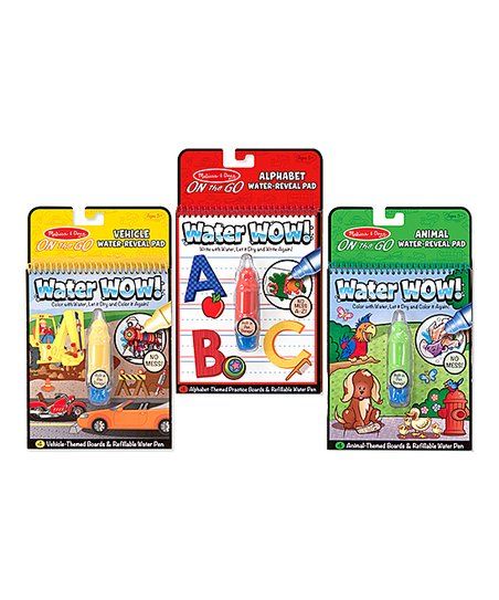 Vehicles, Animals &amp; Alphabet On the Go Water Wow! Activity Pad Set | Zulily