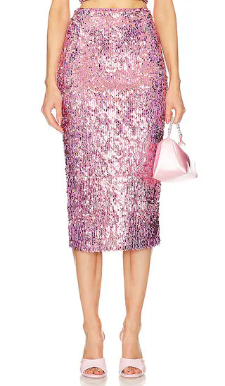 Sequin Pencil Skirt in Fuchsia Pink | Revolve Clothing (Global)