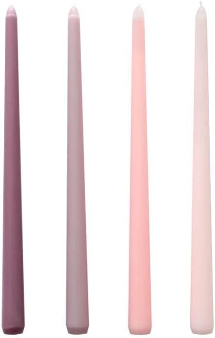 JUMI.O Taper Candles - 4 Pack Purple/Pink Unscented 12 Inch Dinner Candle Set - Premium Paraffin ... | Amazon (US)
