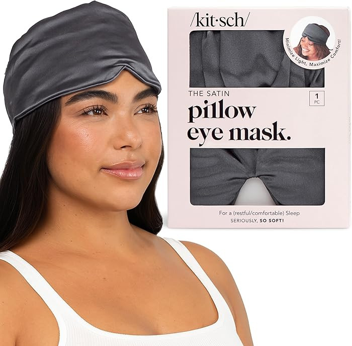 Kitsch Satin Sleep Mask - Eye Mask for Sleep, Softer Than Silk Satin Sleeping Mask Blindfold and ... | Amazon (US)
